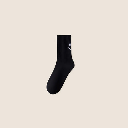 Women Socks Smiling Face Designer Sock Women Solid Dopamine Funny Socks Japan/Korean Sock Couple Mid-tube Sock Sport Casual Sock