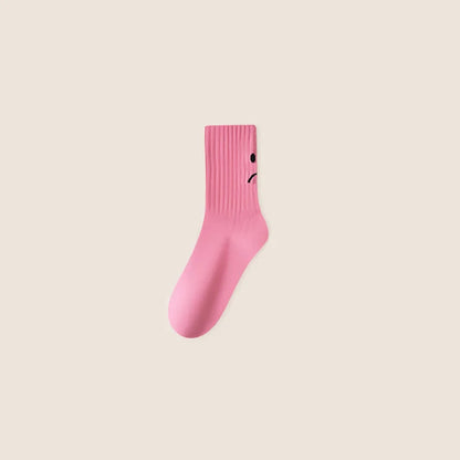 Women Socks Smiling Face Designer Sock Women Solid Dopamine Funny Socks Japan/Korean Sock Couple Mid-tube Sock Sport Casual Sock