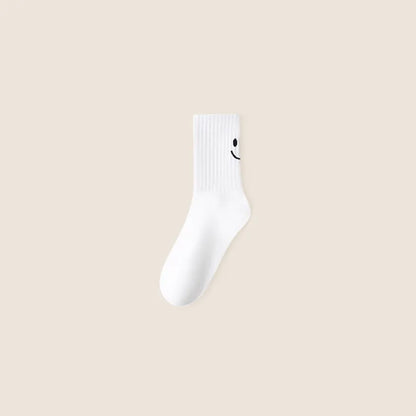 Women Socks Smiling Face Designer Sock Women Solid Dopamine Funny Socks Japan/Korean Sock Couple Mid-tube Sock Sport Casual Sock